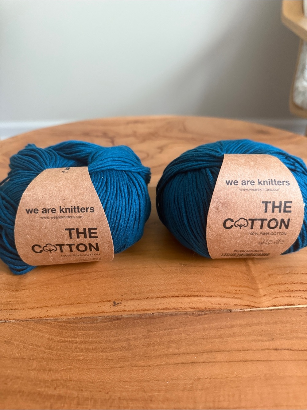 We Are Knitters 100% Pima Cotton Yarn Deep Blue Lot 2 100g / 3.5 oz Skeins - Picture 5 of 5